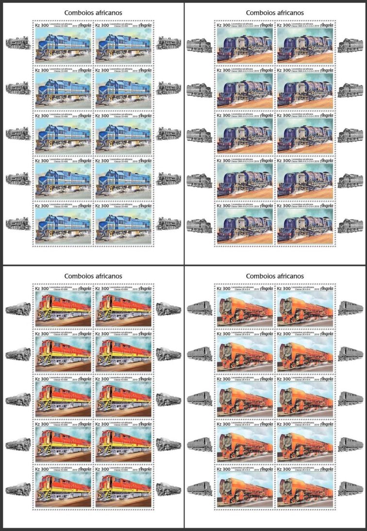 Stamps of Angola 2019 Beyer-Garratt locomotive set in sheetlets/10